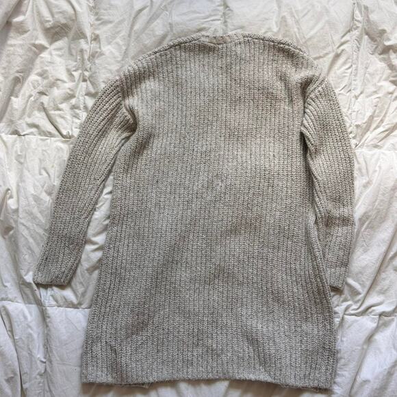 gap Marled white and beige open front knit cardigan size medium coastal boho - Picture 6 of 8